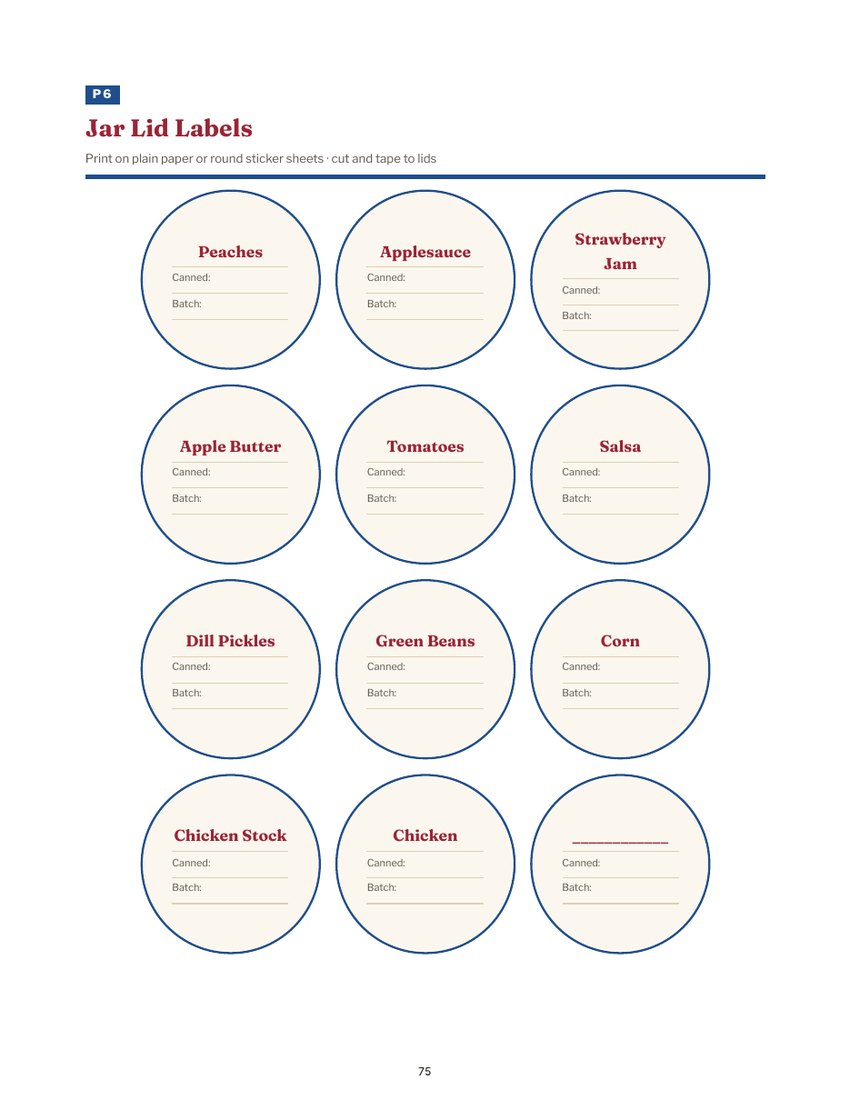 Jar lid labels